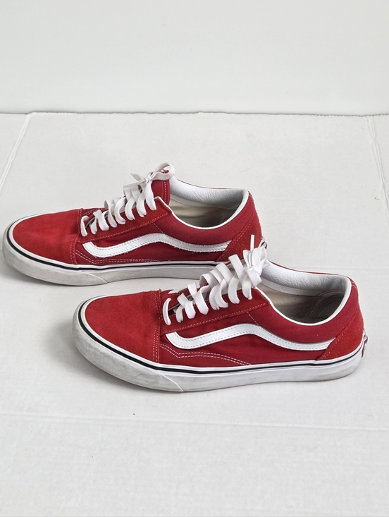 Vans Other - Vans Old School Men's Size 9 Red and White Suede/Canvas Sneakers